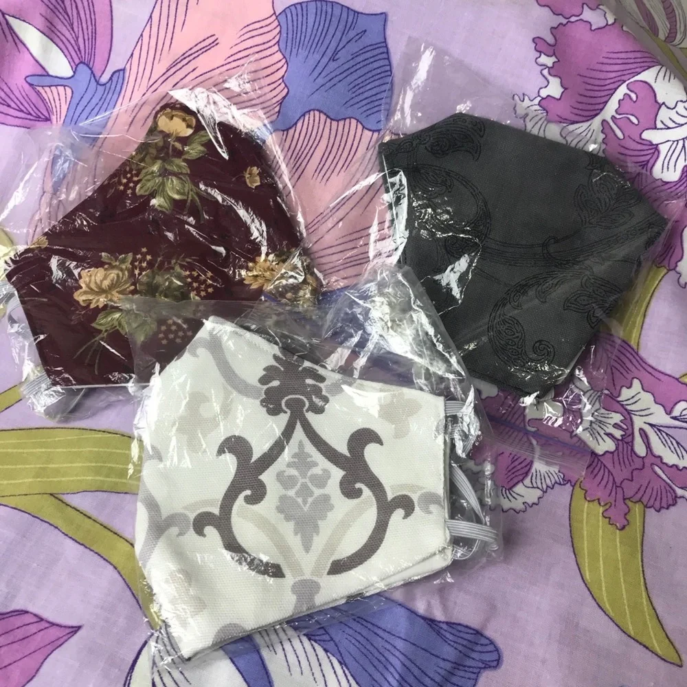 NEW 3 Pc Face Masks Custom made triple layered